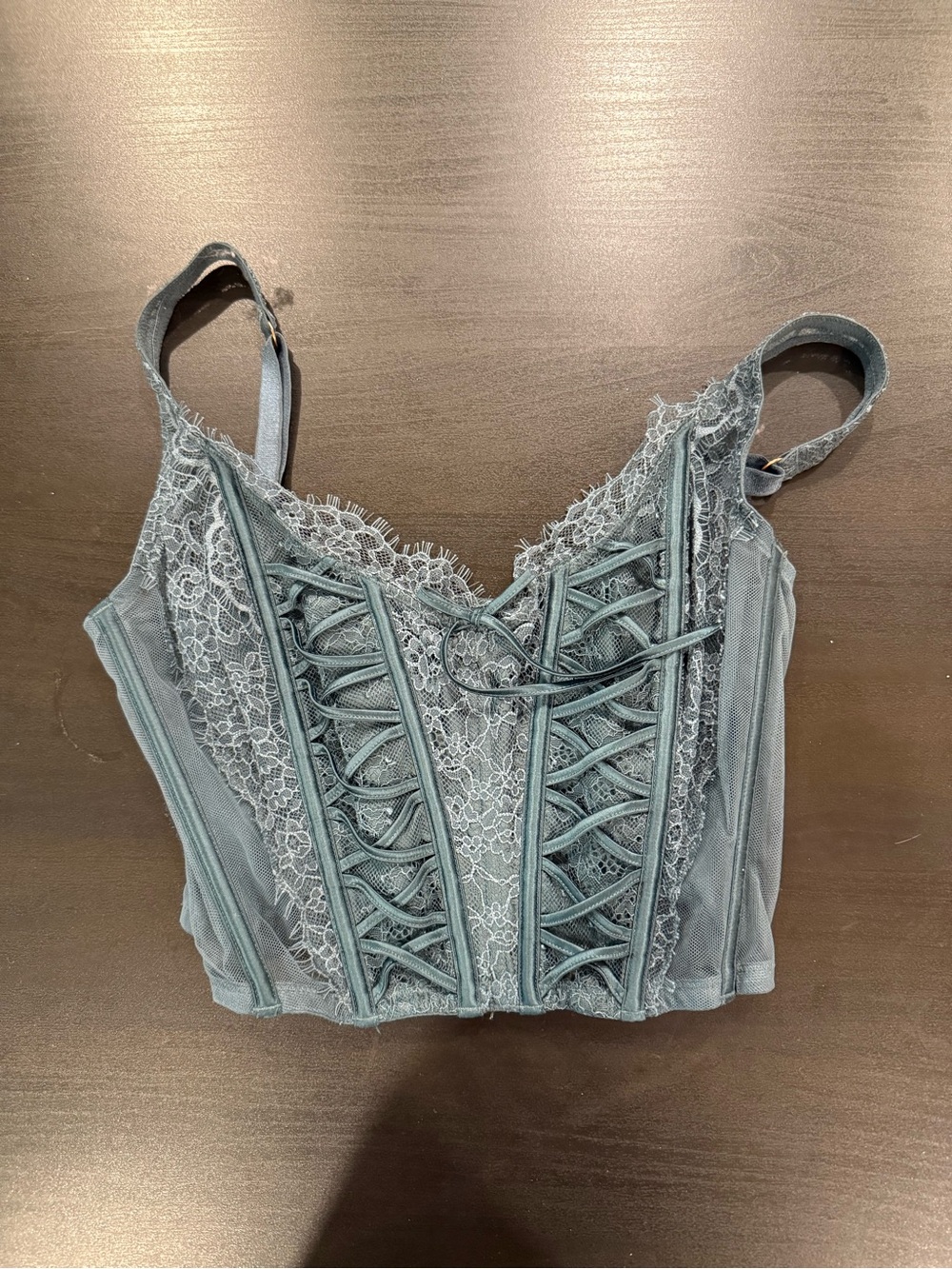 Victoria's Secret - Lace Dark Green Corset Top